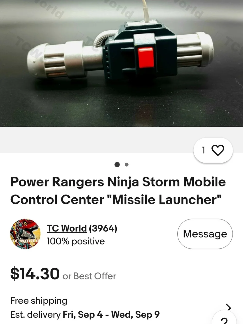 5PC VINTAGE POWER RANGER MISSLE LAUNCHER MEGA RESCUE CLAW HEAD FIN MMPR TUSK